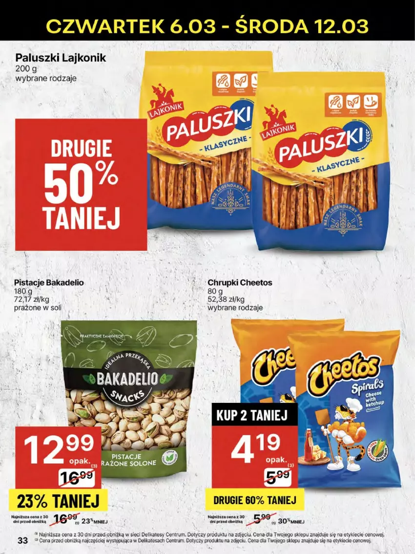 Gazetka promocyjna Delikatesy Centrum - NOWA GAZETKA Delikatesy Centrum od 6 marca! 6-12.03.2025 - ważna 06.03 do 12.03.2025 - strona 33 - produkty: Cheetos, Chrupki, Lajkonik, Pistacje, Rum