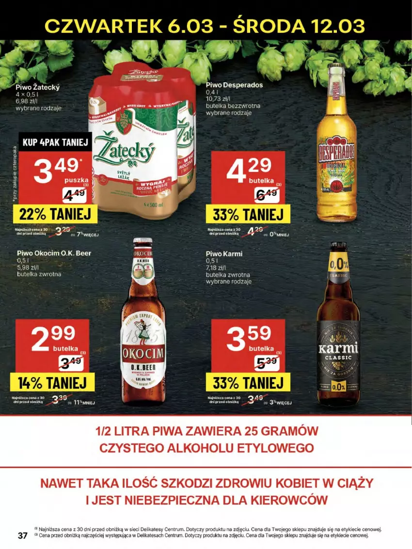 Gazetka promocyjna Delikatesy Centrum - NOWA GAZETKA Delikatesy Centrum od 6 marca! 6-12.03.2025 - ważna 06.03 do 12.03.2025 - strona 37 - produkty: Desperados, Gra, Karmi, Koc, Okocim, Piec, Piwa, Piwo, Rum