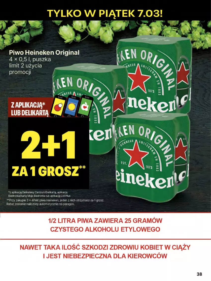 Gazetka promocyjna Delikatesy Centrum - NOWA GAZETKA Delikatesy Centrum od 6 marca! 6-12.03.2025 - ważna 06.03 do 12.03.2025 - strona 38 - produkty: Gin, Gra, Heineken, Piec, Piwa, Rum