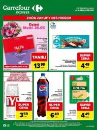 Gazetka promocyjna Carrefour - Gazetka Express - Gazetka - ważna od 25.05 do 25.05.2026 - strona 2 - produkty: Piwa, Piwo, Ciastka, Ser, 7up, Mirinda, Tyskie, Pepsi, Napój gazowany, Napój, Kokos, Fa