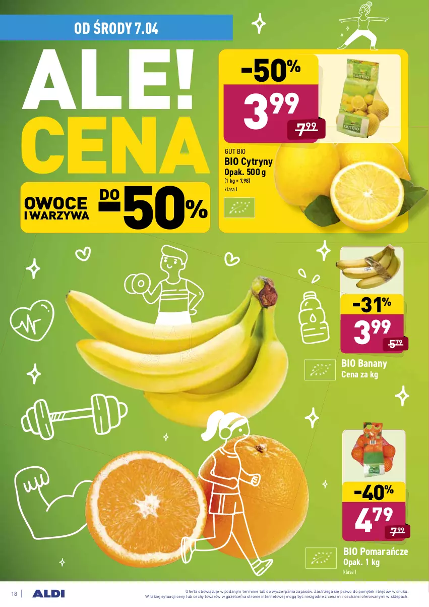 Gazetka promocyjna Aldi - ALE! CENA w ALDI - ważna 06.04 do 10.04.2021 - strona 18 - produkty: Banany, Cytryny, Owoce, Pomarańcze, Warzywa