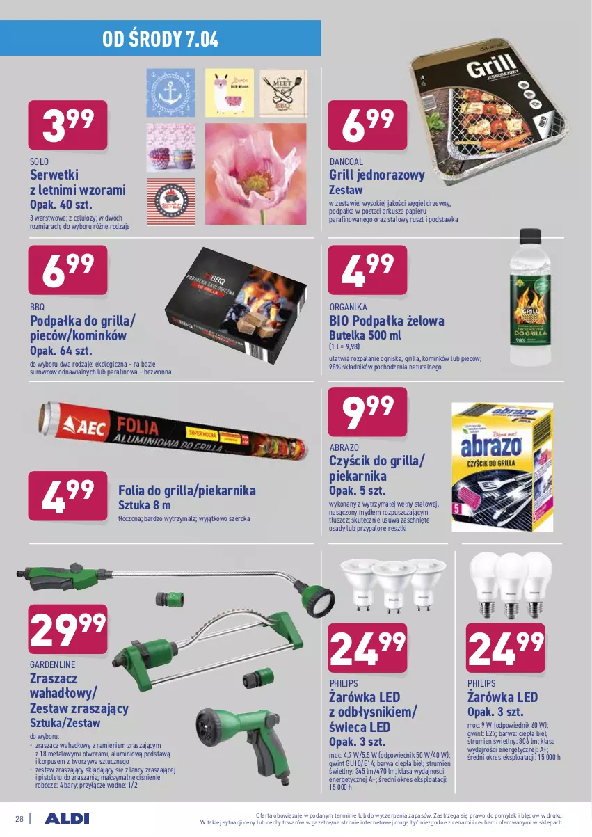 Gazetka promocyjna Aldi - ALE! CENA w ALDI - ważna 06.04 do 10.04.2021 - strona 28 - produkty: Grill, Papier, Philips, Piec, Piekarnik, Pistolet, Rum, Ser, Serwetki, Sok, Węgiel drzewny