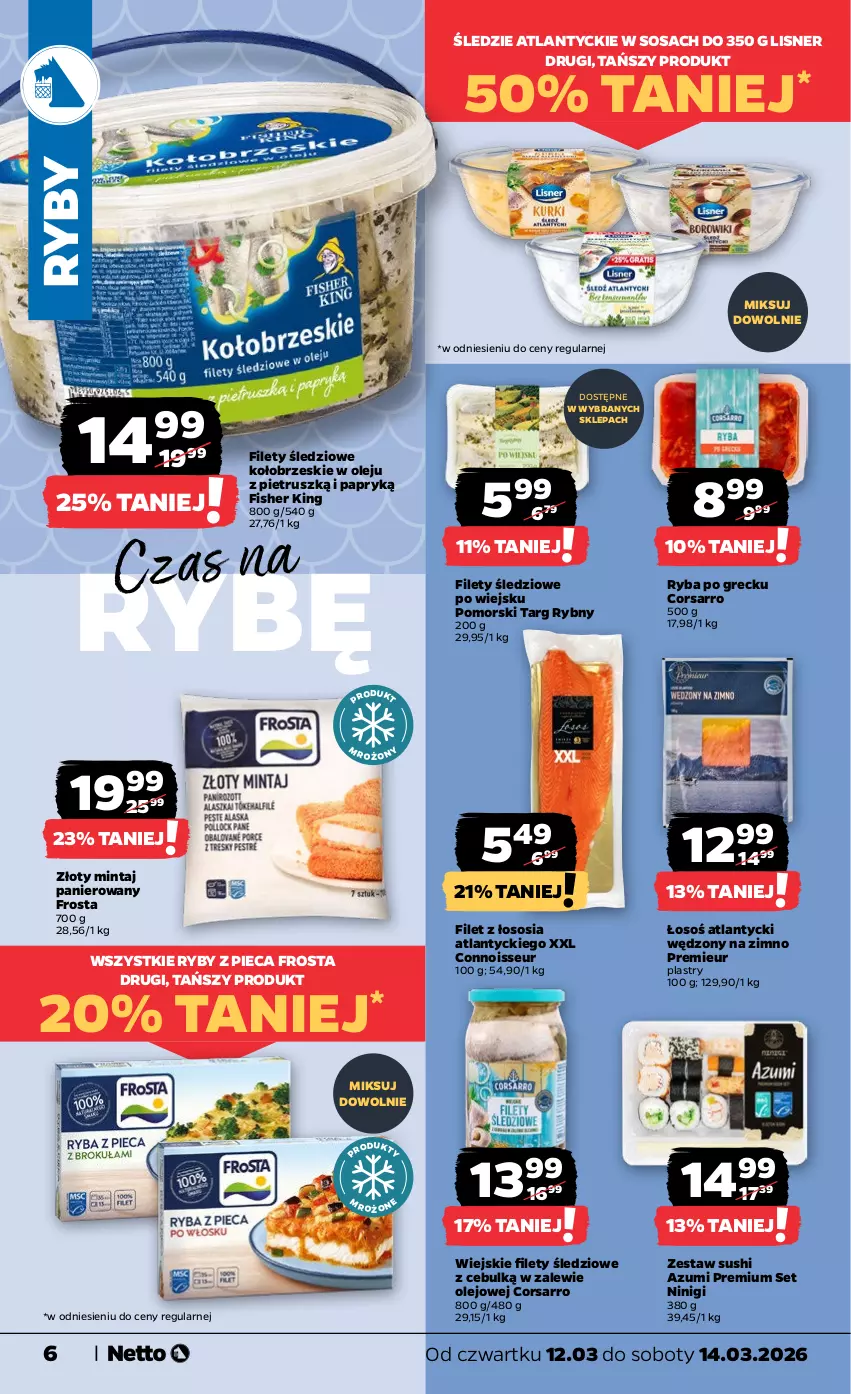 Gazetka promocyjna Netto - Od Czwartku - ważna 12.03 do 14.03.2026 - strona 6 - produkty: Frosta, Lisner, Mintaj, Olej, Piec, Ryba, Ryba po grecku, Sos, Sushi