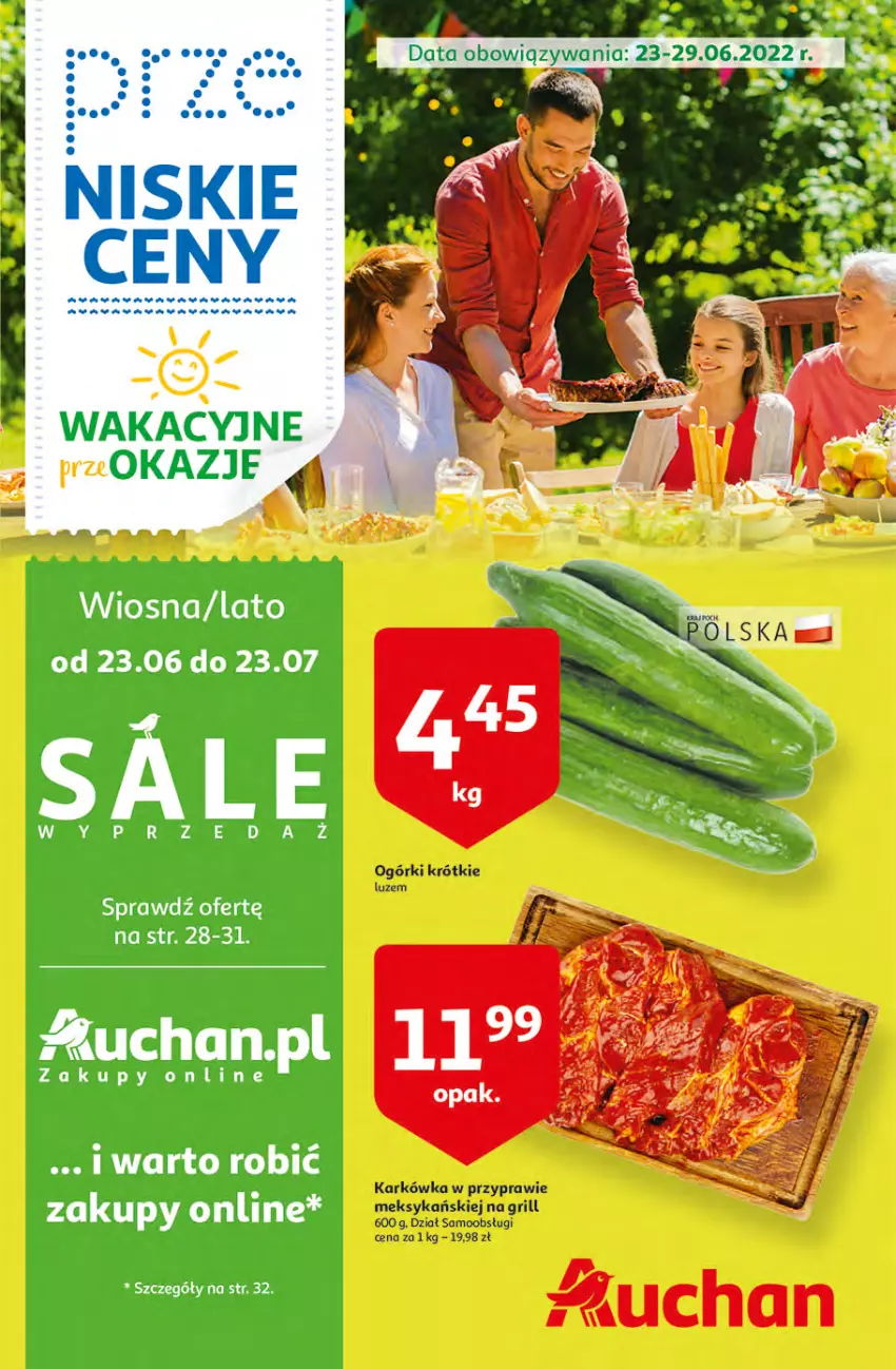 Gazetka promocyjna Auchan - przeNISKIE CENY WAKACYJNE przeOKAZJE Hipermarkety - ważna 23.06 do 29.06.2022 - strona 1
