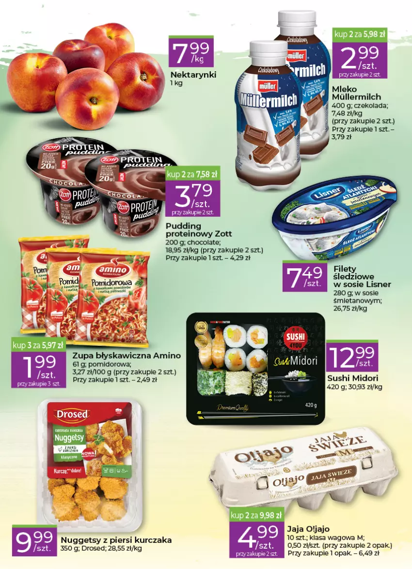 Gazetka promocyjna Stokrotka - Stokrotka Express - ważna 01.09 do 07.09.2022 - strona 2 - produkty: Czekolada, Jaja, Kurczak, Lisner, Pudding, Sos, Sushi, Zott, Zupa