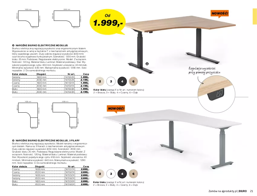 Gazetka promocyjna AJ Produkty - Zima 2021 - ważna 01.01 do 31.03.2021 - strona 21 - produkty: Biurko, Biuro, Rama, Sok