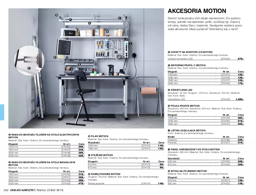 Gazetka promocyjna AJ Produkty - Zima 2021 - ważna 01.01 do 31.03.2021 - strona 262 - produkty: Listwa, Monitor, Pojemnik, Półka, Por, Rama, Sok, Stół, Szyna, Telefon