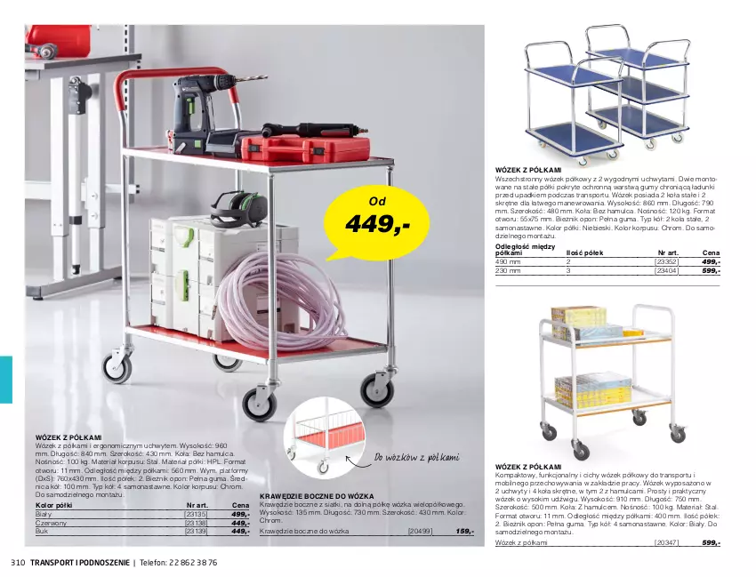 Gazetka promocyjna AJ Produkty - Zima 2021 - ważna 01.01 do 31.03.2021 - strona 310 - produkty: Anew, Bieżnik, Dźwig, HP, Mobil, Półka, Por, Sok, Sport, Telefon, Tran, Uchwyty, Wózek