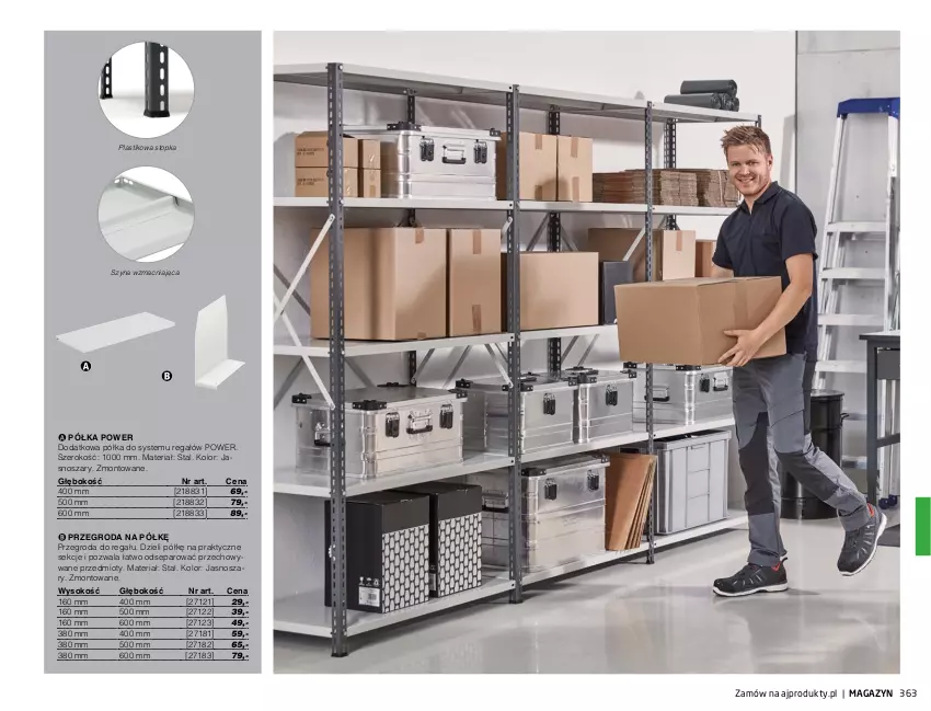 Gazetka promocyjna AJ Produkty - Zima 2021 - ważna 01.01 do 31.03.2021 - strona 363 - produkty: Półka, Regał, Sok, Szyna, Top