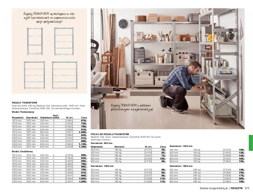 Gazetka promocyjna AJ Produkty - Zima 2021 - ważna 01.01 do 31.03.2021 - strona 373 - produkty: Półka, Regał, Sok, Tran