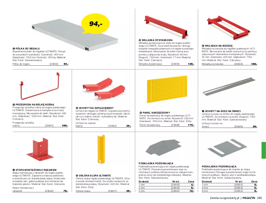 Gazetka promocyjna AJ Produkty - Zima 2021 - ważna 01.01 do 31.03.2021 - strona 385 - produkty: Kosz, Podkład, Podkładka, Półka, Por, Regał, Sok, Top