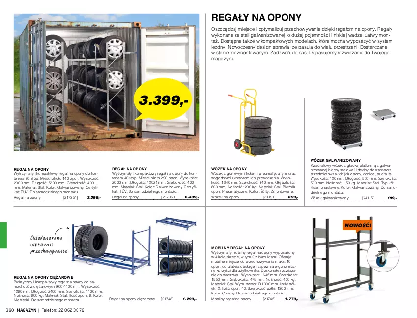 Gazetka promocyjna AJ Produkty - Zima 2021 - ważna 01.01 do 31.03.2021 - strona 390 - produkty: Bieżnik, Mobil, O nas, Opony, Por, Rama, Regał, Sok, Sport, Telefon, Tran, Wózek