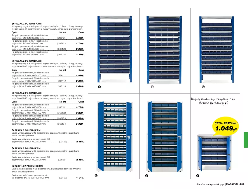Gazetka promocyjna AJ Produkty - Zima 2021 - ważna 01.01 do 31.03.2021 - strona 401 - produkty: Drzwi, Fa, Gra, Pojemnik, Półka, Regał, Szafa, Szafka