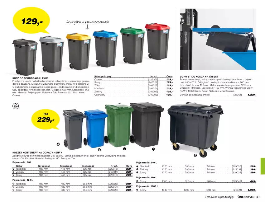 Gazetka promocyjna AJ Produkty - Zima 2021 - ważna 01.01 do 31.03.2021 - strona 431 - produkty: Kosz, Pojemnik, Pokrywa, Sok, Tunel