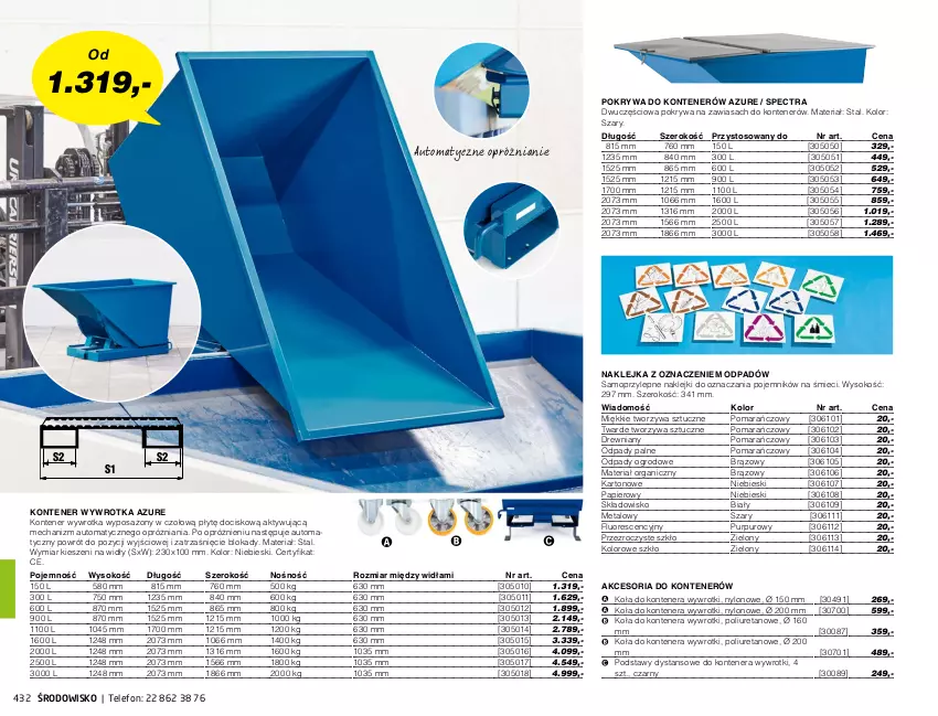 Gazetka promocyjna AJ Produkty - Zima 2021 - ważna 01.01 do 31.03.2021 - strona 432 - produkty: Klej, Mop, Papier, Pojemnik, Pokrywa, Pur, Sok, Telefon, Wrotki, Wywrotka