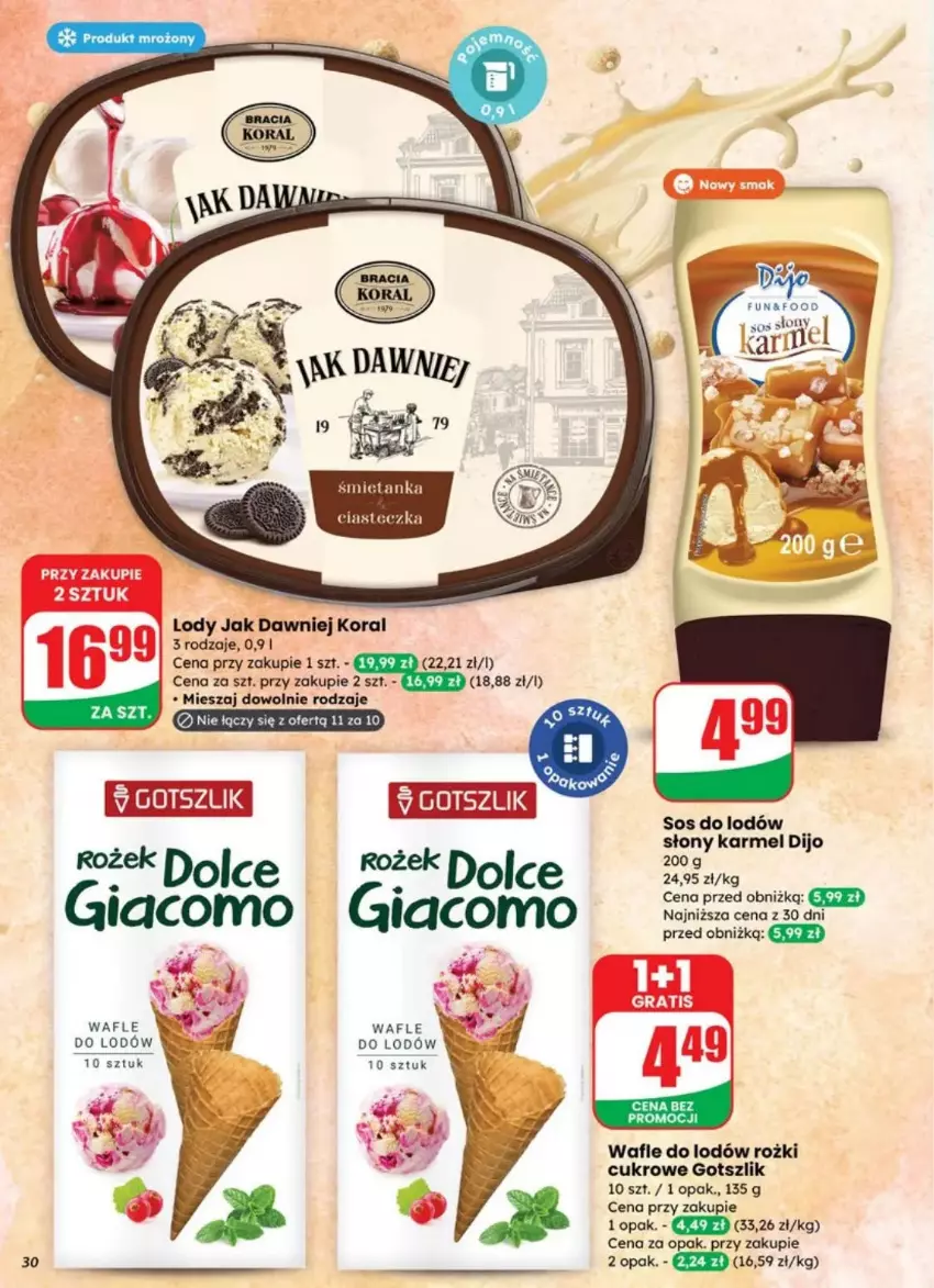 Gazetka promocyjna Dino - ważna 10.09 do 16.09.2025 - strona 24 - produkty: Gra, Lody, Mięta, Sos, Wafle, Wafle do lodów
