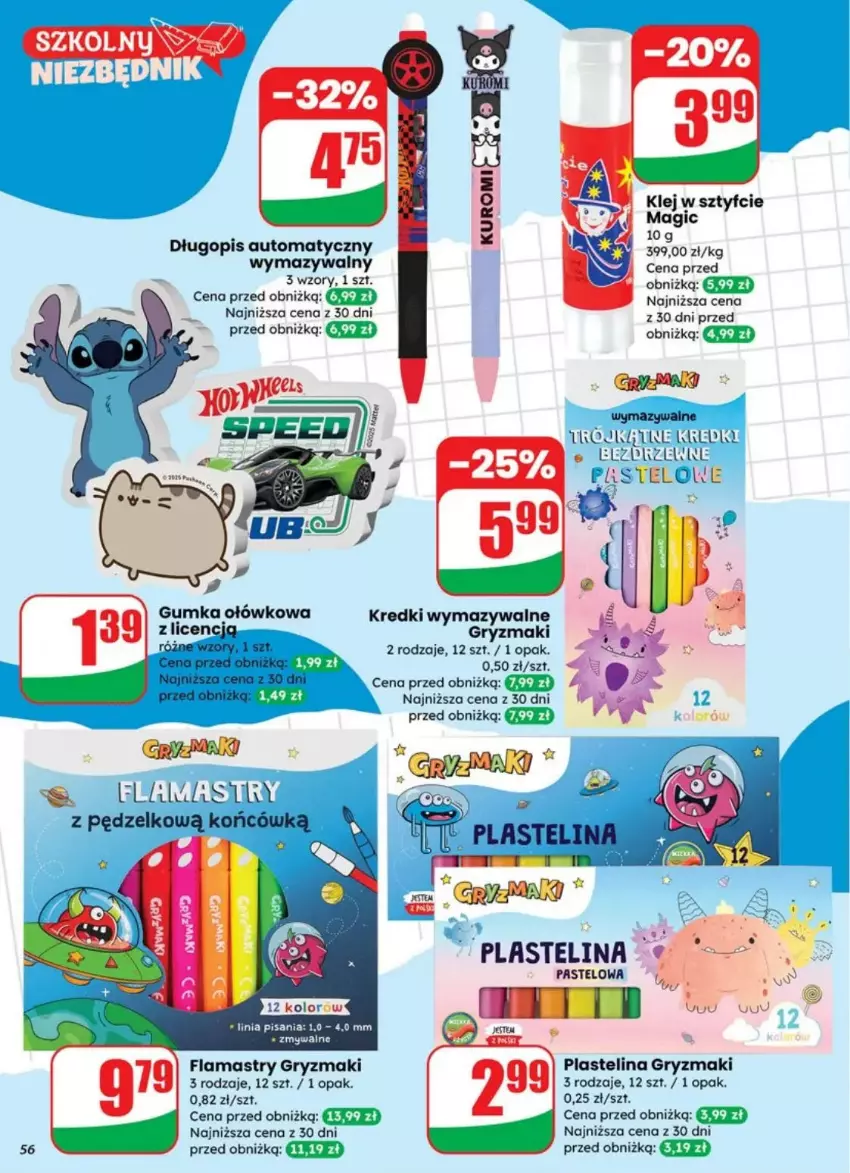 Gazetka promocyjna Dino - ważna 10.09 do 16.09.2025 - strona 52 - produkty: Długopis, Flamastry, Gry, Klej, Plastelina
