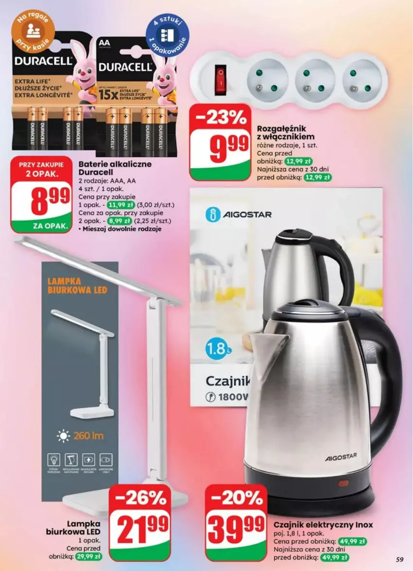 Gazetka promocyjna Dino - ważna 10.09 do 16.09.2025 - strona 55 - produkty: Baterie alkaliczne, Biurko, Czajnik, Czajnik elektryczny, Duracell