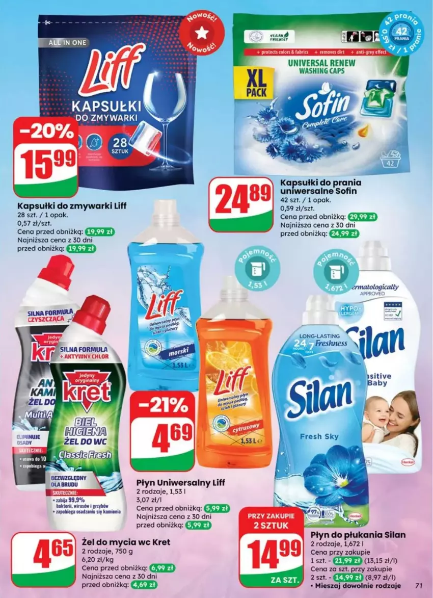 Gazetka promocyjna Dino - ważna 10.09 do 16.09.2025 - strona 69 - produkty: Fa, Kaki, Kapsułki do prania, Kret, LG, Płyn do płukania, Silan, Zmywarki