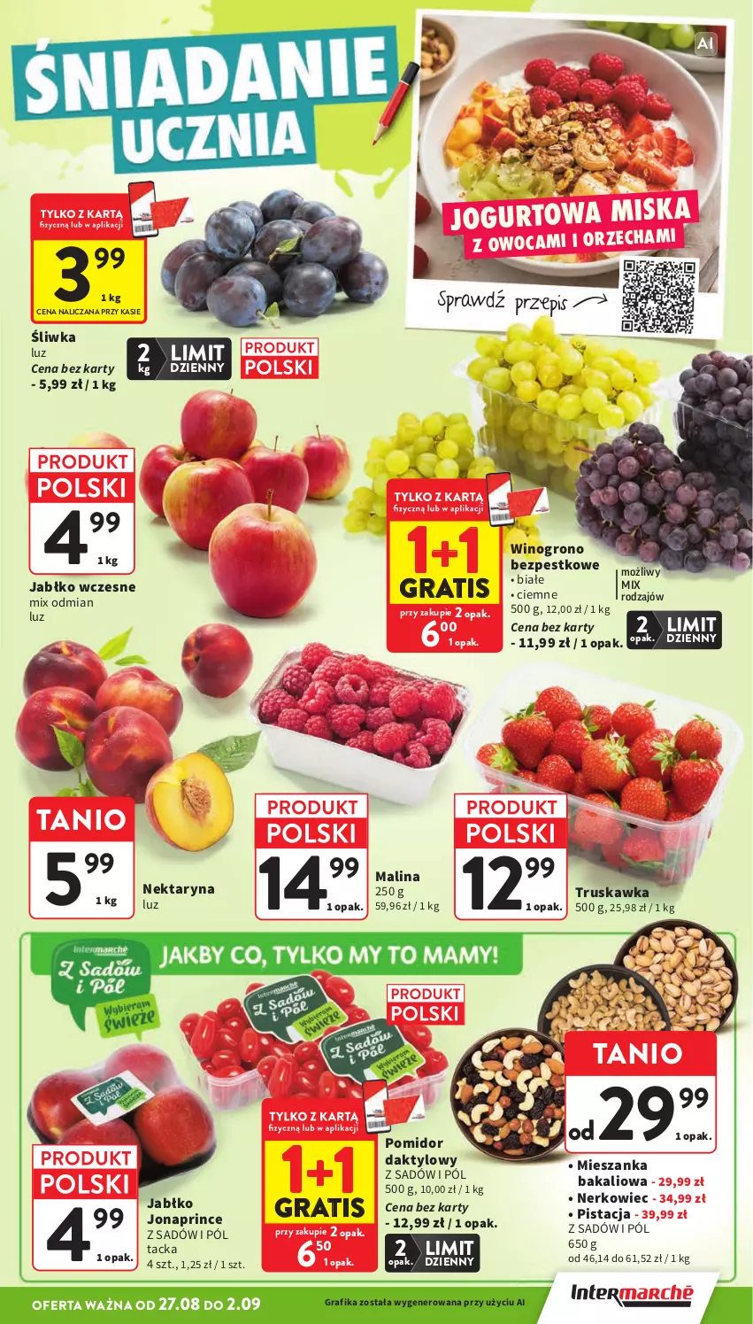 Gazetka promocyjna Intermarche - Gazetka promocyjna - ważna 27.08 do 02.09.2026 - strona 11 - produkty: Gra, Grafika, Jogurt, Mieszanka bakaliowa, Nektar, Wino