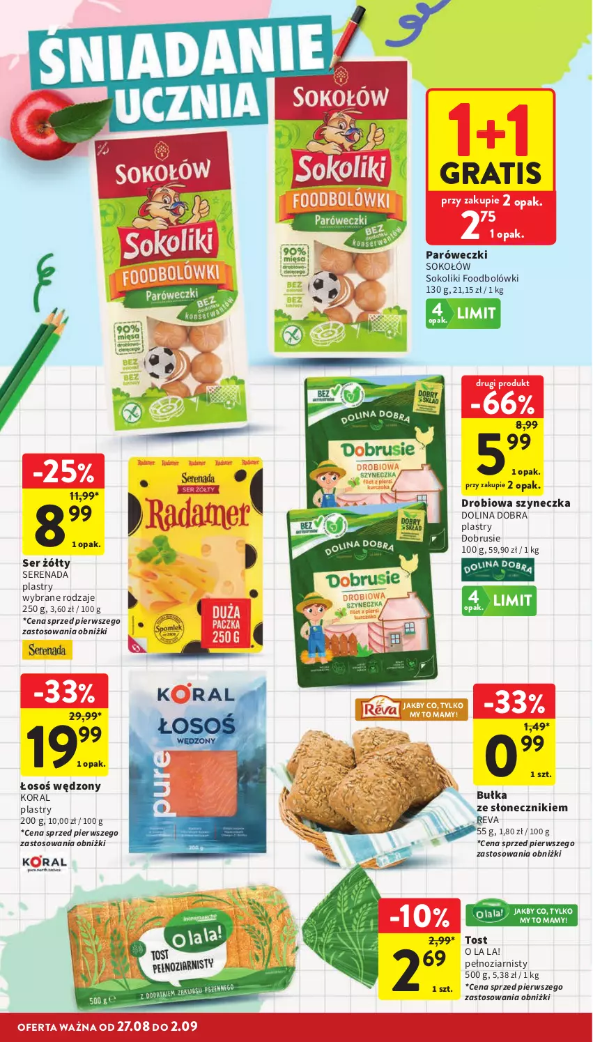 Gazetka promocyjna Intermarche - Gazetka promocyjna - ważna 27.08 do 02.09.2026 - strona 20 - produkty: Bułka, Gra, Obrus, Ser, Sok, Sokołów
