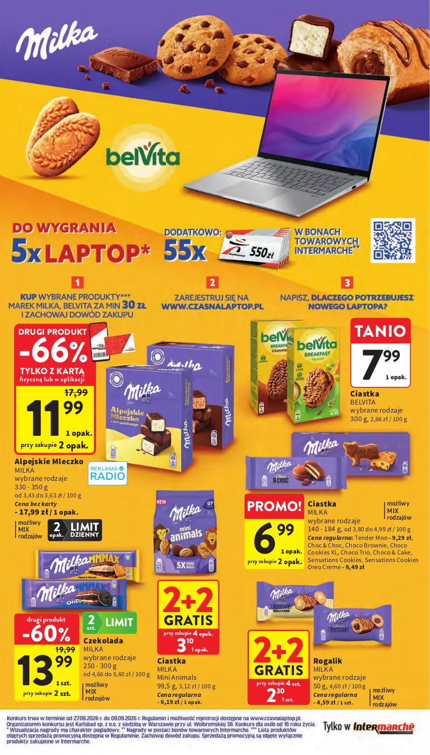 Gazetka promocyjna Intermarche - Gazetka promocyjna - ważna 27.08 do 02.09.2026 - strona 27 - produkty: BelVita, Brownie, Ciastka, Czekolada, Gra, Milka, Mleczko, Oreo, Rogal, Sati