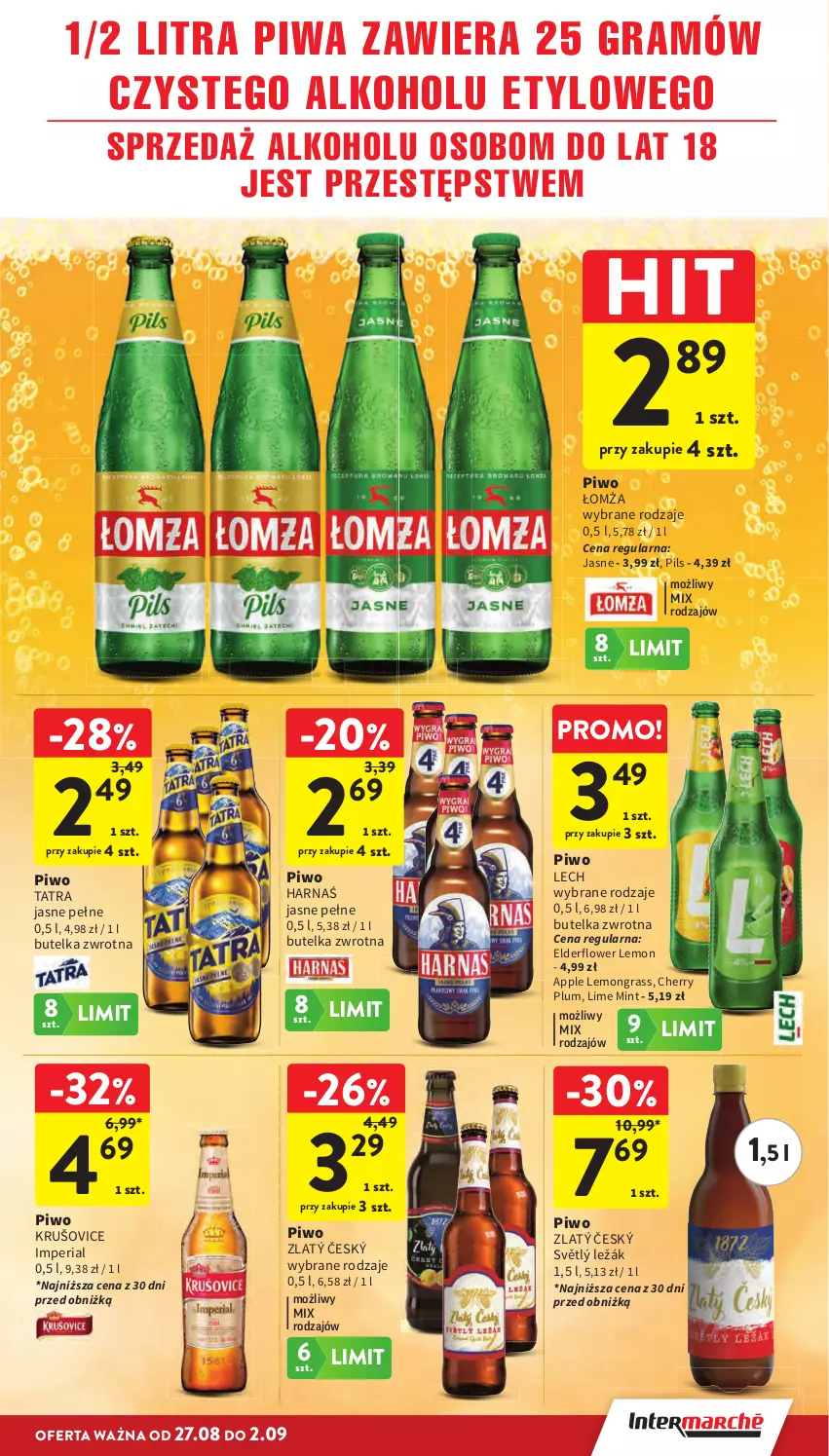 Gazetka promocyjna Intermarche - Gazetka promocyjna - ważna 27.08 do 02.09.2026 - strona 35 - produkty: Gra, Harnaś, Piwa, Piwo, Tatra