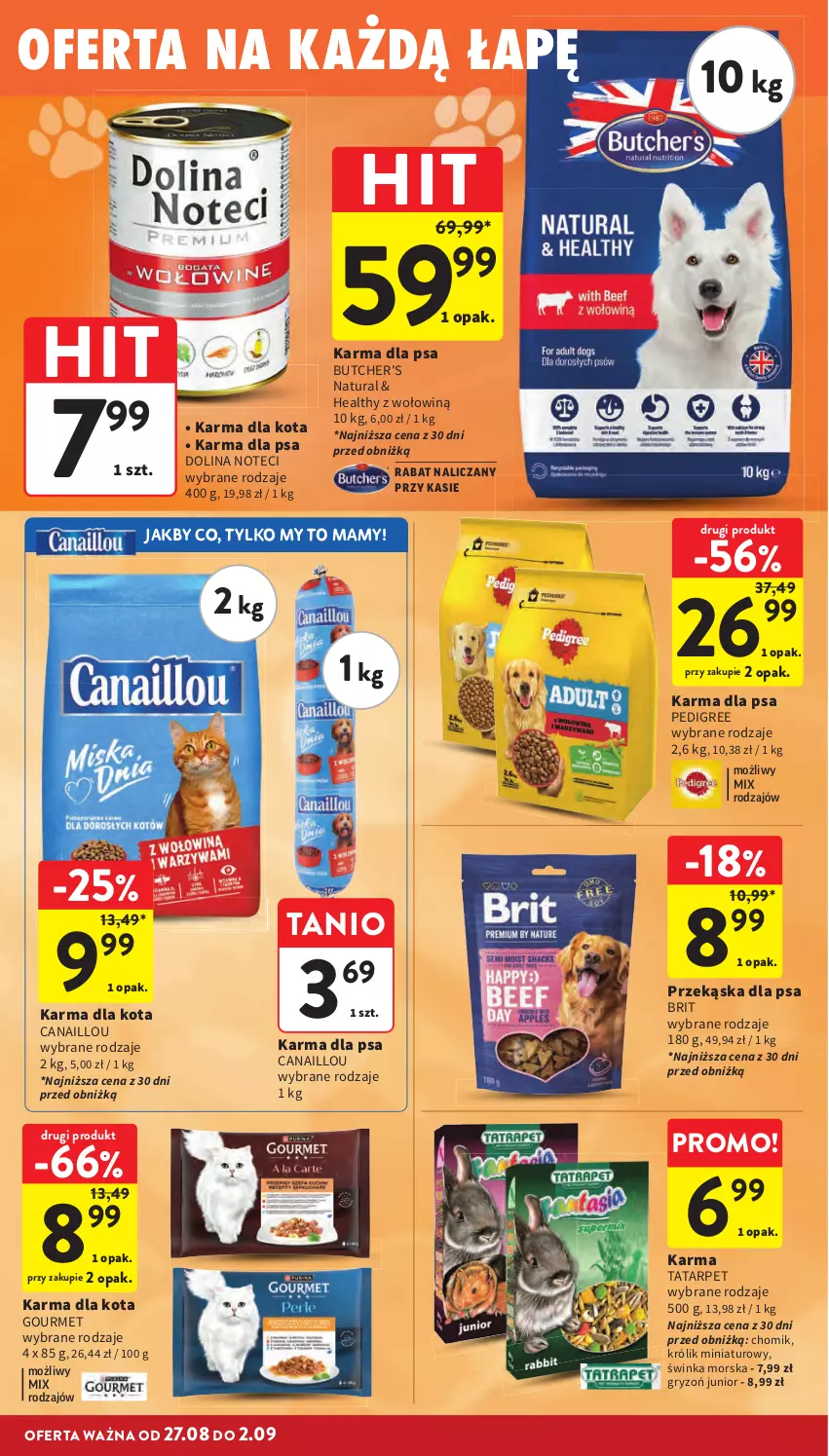 Gazetka promocyjna Intermarche - Gazetka promocyjna - ważna 27.08 do 02.09.2026 - strona 36 - produkty: Brit, Butcher's, Canaillou, Gry, Inka, Królik, Pedigree