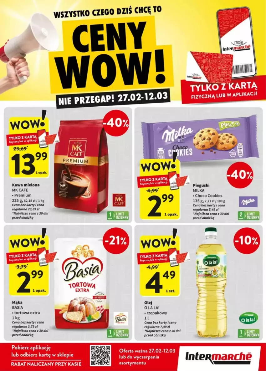 Gazetka promocyjna Intermarche - ważna 27.02 do 12.03.2025 - strona 2 - produkty: Basia, Kawa, Kawa mielona, Mąka, Milka, Olej