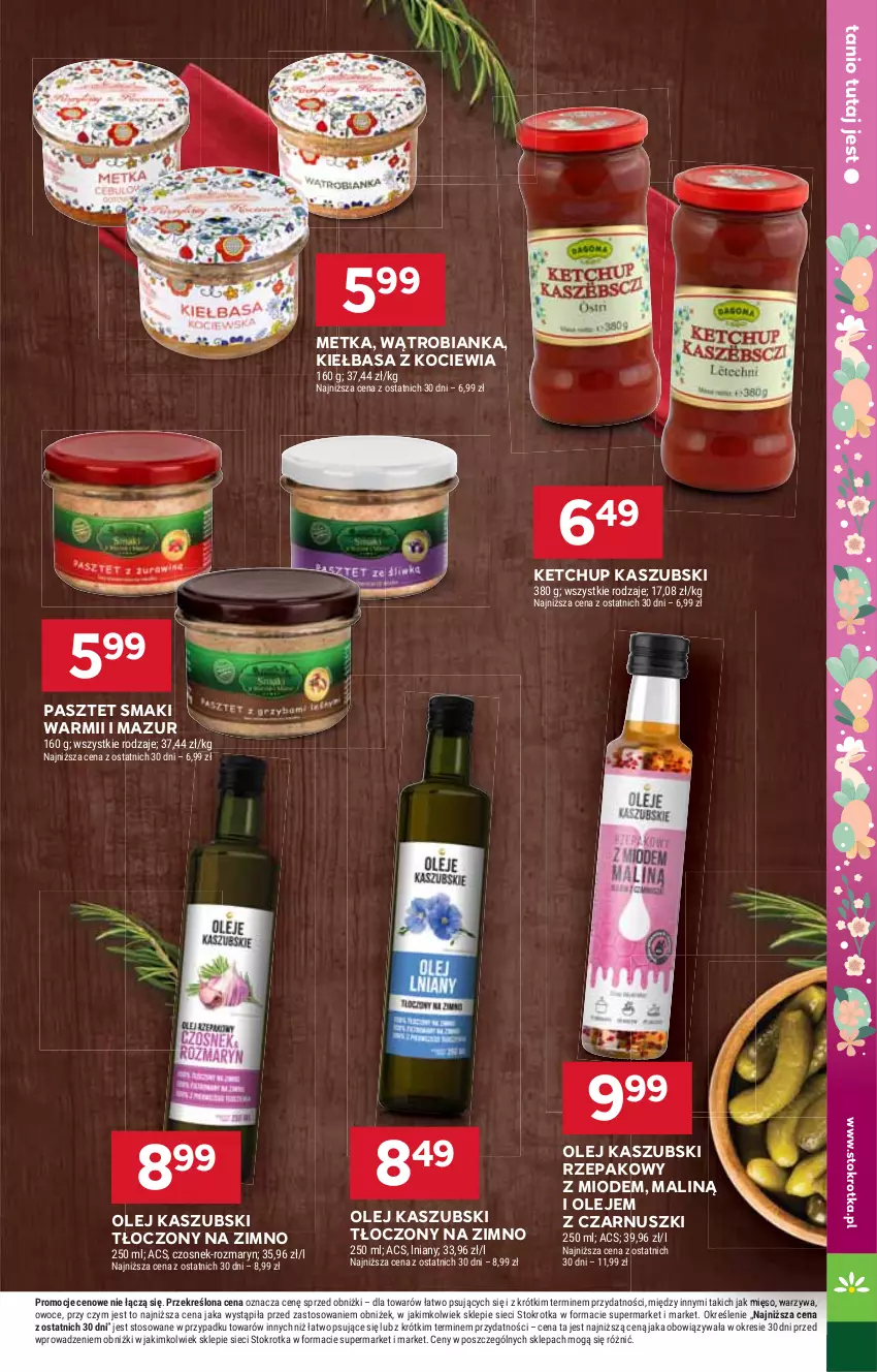 Gazetka promocyjna Stokrotka - Market - ważna 16.04 do 22.04.2025 - strona 17 - produkty: Bianka, Czosnek, Ketchup, Kiełbasa, Koc, Mięso, Olej, Owoce, Pasztet, Warzywa
