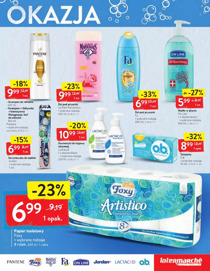 Gazetka promocyjna Intermarche - Maxi Okazje - ważna 26.01 do 01.02.2021 - strona 27 - produkty: Dozownik, Fa, Foxy, Lactacyd, Mars, Mydło, Mydło w płynie, O.B., Odżywka, Pantene, Papier, Papier toaletowy, Szampon, Szczoteczka, Szczoteczka do zębów, Tampony