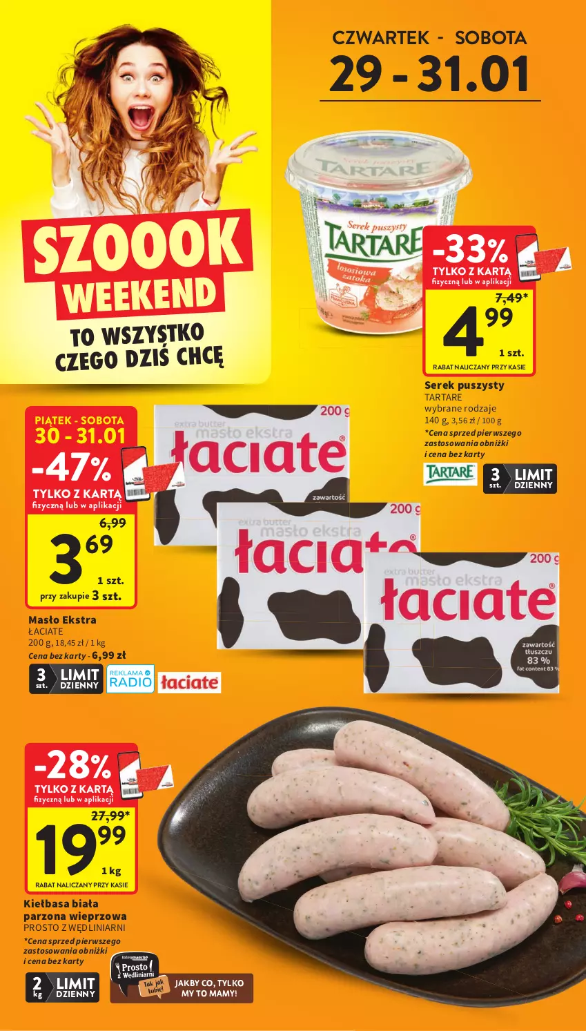 Gazetka promocyjna Intermarche - Gazetka promocyjna - ważna 29.01 do 04.02.2026 - strona 2 - produkty: Kiełbasa, Kiełbasa biała, Masło, Ser, Serek, Serek puszysty, Tarta, Tartare