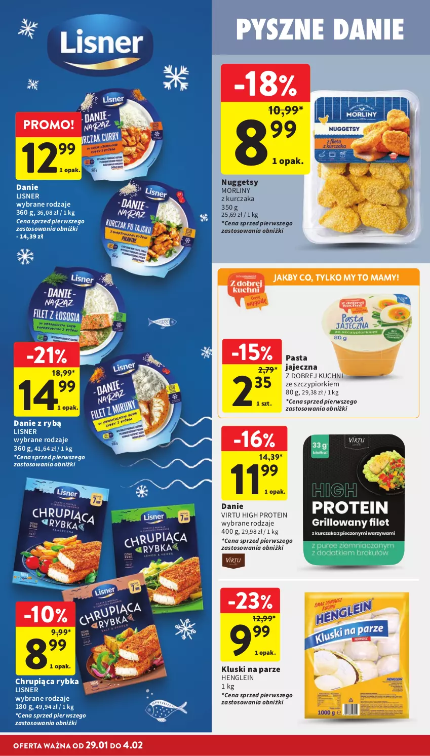 Gazetka promocyjna Intermarche - Gazetka promocyjna - ważna 29.01 do 04.02.2026 - strona 20 - produkty: Kluski na parze, Kurczak, Lisner, Morliny, Virtu