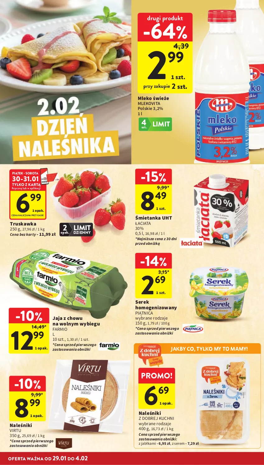 Gazetka promocyjna Intermarche - Gazetka promocyjna - ważna 29.01 do 04.02.2026 - strona 24 - produkty: Fa, Jabłka, Jaja, Mleko, Mlekovita, Naleśniki, Piątnica, Ser, Serek, Serek homogenizowany, Virtu