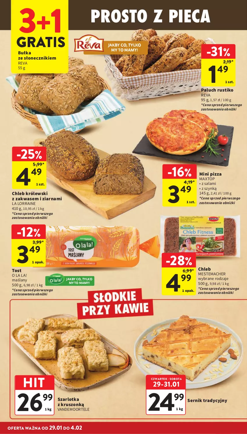Gazetka promocyjna Intermarche - Gazetka promocyjna - ważna 29.01 do 04.02.2026 - strona 26 - produkty: Bułka, Chleb, Gra, Królewski, Piec, Pizza, Rust, Salami, Ser, Szarlotka, Top