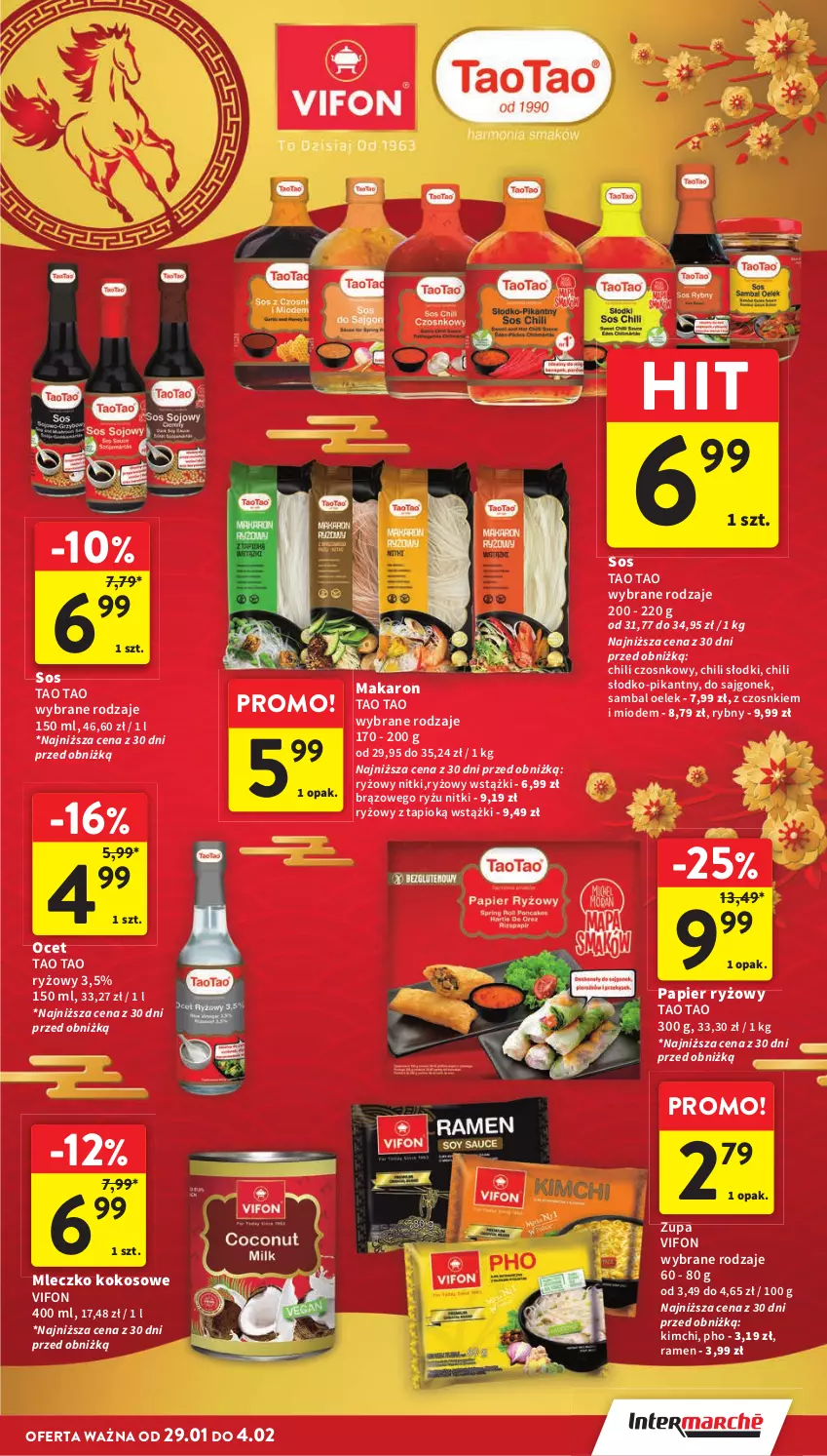 Gazetka promocyjna Intermarche - Gazetka promocyjna - ważna 29.01 do 04.02.2026 - strona 31 - produkty: Kokos, Makaron, Mleczko, Ocet, Papier, Papier ryżowy, Ryż, Sos, Zupa