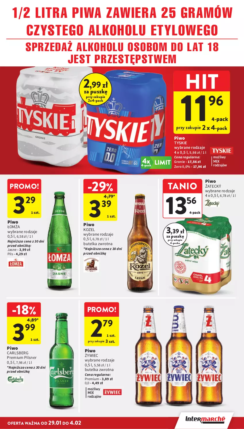 Gazetka promocyjna Intermarche - Gazetka promocyjna - ważna 29.01 do 04.02.2026 - strona 35 - produkty: Carlsberg, Gra, Kozel, Piwa, Piwo, Tyskie