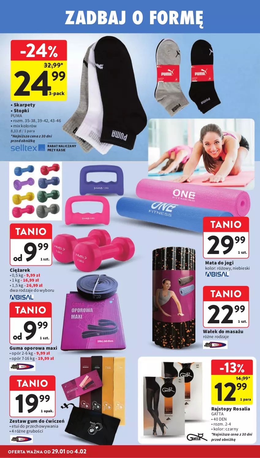 Gazetka promocyjna Intermarche - Gazetka promocyjna - ważna 29.01 do 04.02.2026 - strona 41 - produkty: Gatta, Karp, Mata do jogi, Por, Puma, Rajstopy, Top, Wałek