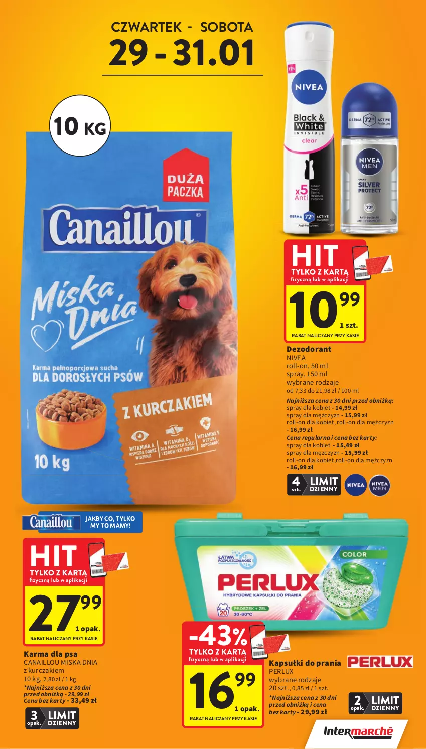 Gazetka promocyjna Intermarche - Gazetka promocyjna - ważna 29.01 do 04.02.2026 - strona 5 - produkty: Canaillou, Dezodorant, Kapsułki do prania, Kurczak, Miska, Nivea