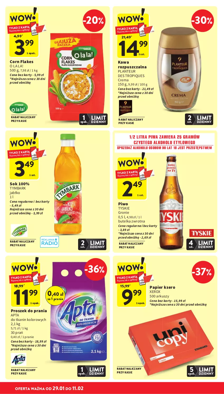 Gazetka promocyjna Intermarche - Gazetka promocyjna - ważna 29.01 do 04.02.2026 - strona 9 - produkty: Corn flakes, Gra, Kawa, Kawa rozpuszczalna, Papier, Piwa, Piwo, Proszek do prania, Ser, Sok, Tymbark, Tyskie