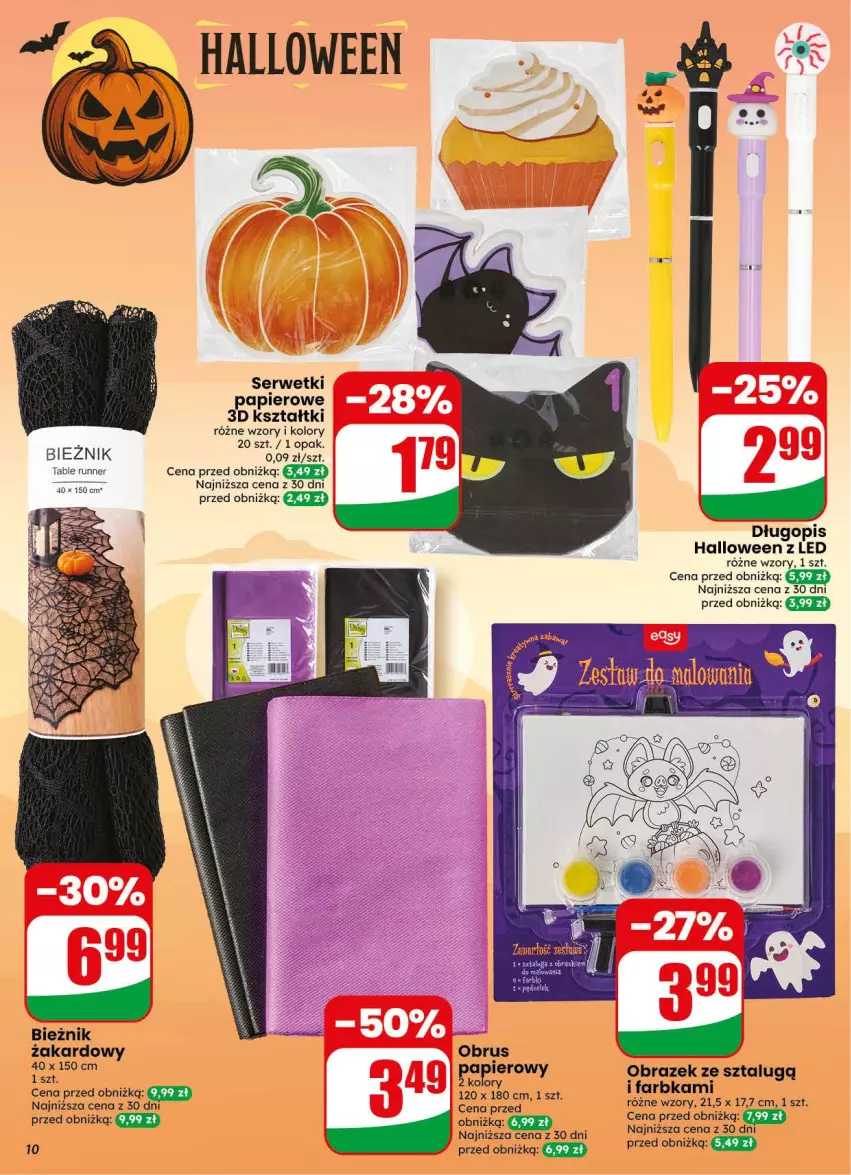 Gazetka promocyjna Dino - Gazetka 44 / 2026 - ważna 28.10 do 03.11.2026 - strona 10 - produkty: Bieżnik, Długopis, Fa, K2, Obraz, Papier, Ser, Serwetki, Serwetki papierowe