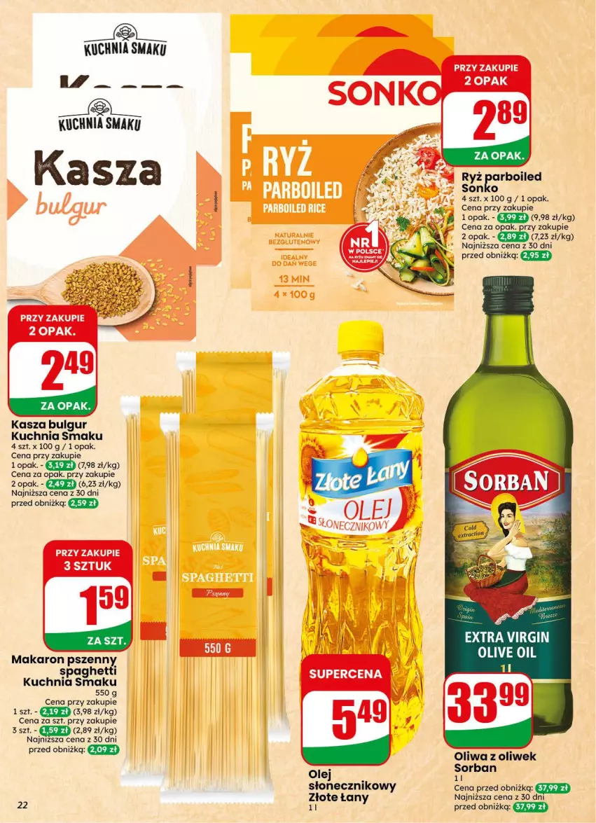 Gazetka promocyjna Dino - Gazetka 44 / 2026 - ważna 28.10 do 03.11.2026 - strona 22 - produkty: Bulgur, Gin, Kasza, Kuchnia, LG, Makaron, Olej, Oliwa, Oliwa z oliwek, Spaghetti