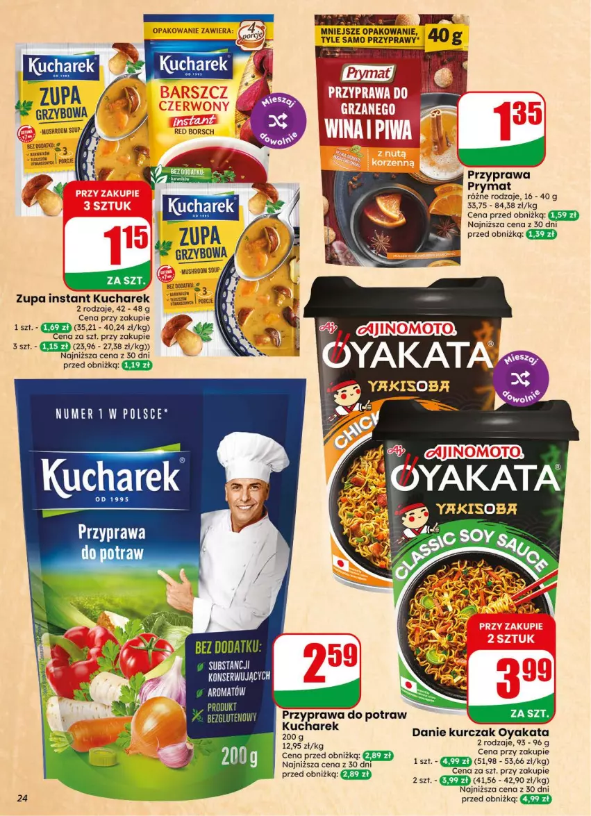 Gazetka promocyjna Dino - Gazetka 44 / 2026 - ważna 28.10 do 03.11.2026 - strona 24 - produkty: Kucharek, Kurczak, Por, Prymat, Przyprawa do potraw, Zupa