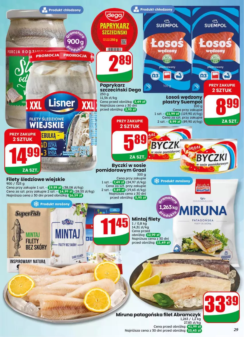 Gazetka promocyjna Dino - Gazetka 44 / 2026 - ważna 28.10 do 03.11.2026 - strona 29 - produkty: Dega, Gra, Graal, Mintaj, Miruna, Papryka, Paprykarz, Sos, Suempol, Tago