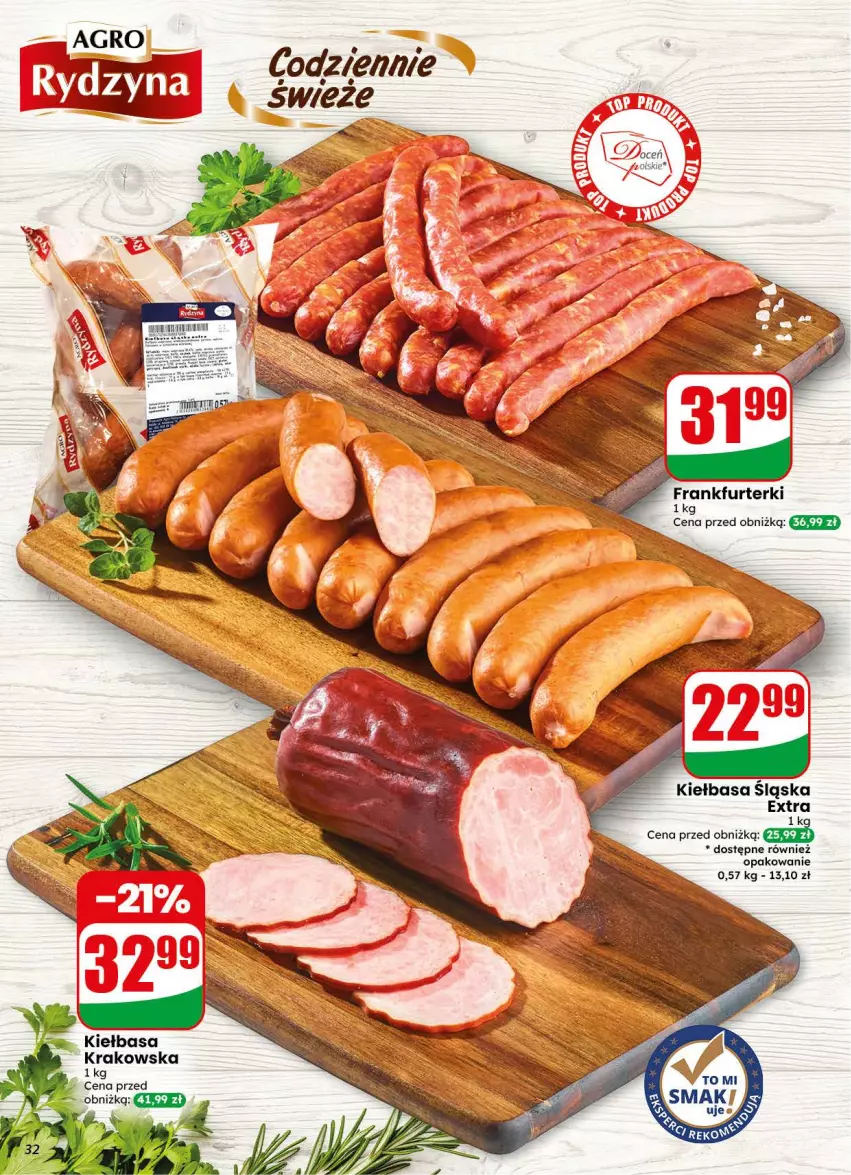 Gazetka promocyjna Dino - Gazetka 44 / 2026 - ważna 28.10 do 03.11.2026 - strona 32 - produkty: Frankfurterki, Kiełbasa, Kiełbasa śląska