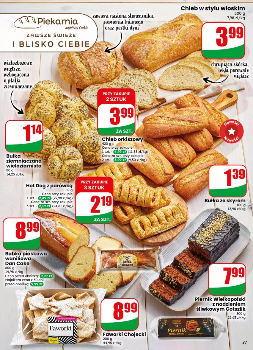 Gazetka promocyjna Dino - Gazetka 44 / 2026 - ważna 28.10 do 03.11.2026 - strona 37 - produkty: Babka, Bułka, Chleb, Dan Cake, Fa, Faworki, Hot dog, JBL, Piernik, Por