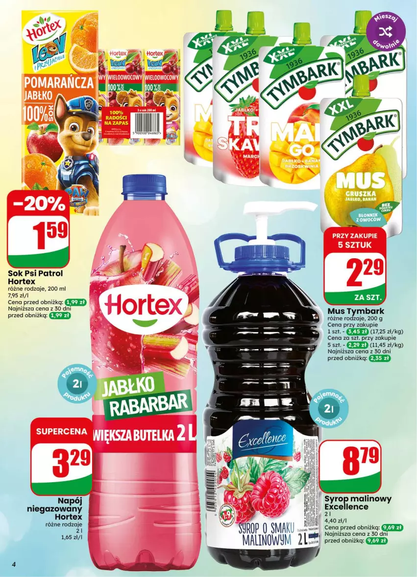 Gazetka promocyjna Dino - Gazetka 44 / 2026 - ważna 28.10 do 03.11.2026 - strona 4 - produkty: Hortex, Napój, Psi Patrol, Sok, Syrop