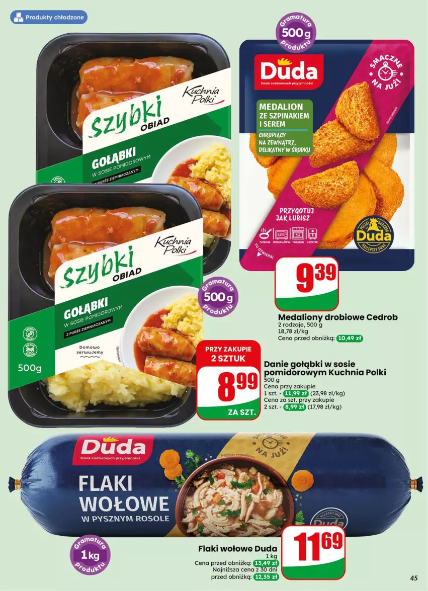 Gazetka promocyjna Dino - Gazetka 44 / 2026 - ważna 28.10 do 03.11.2026 - strona 45 - produkty: Duda, Flaki, Flaki wołowe, Kuchnia, Lion, Ser, Sos, Szpinak, Top