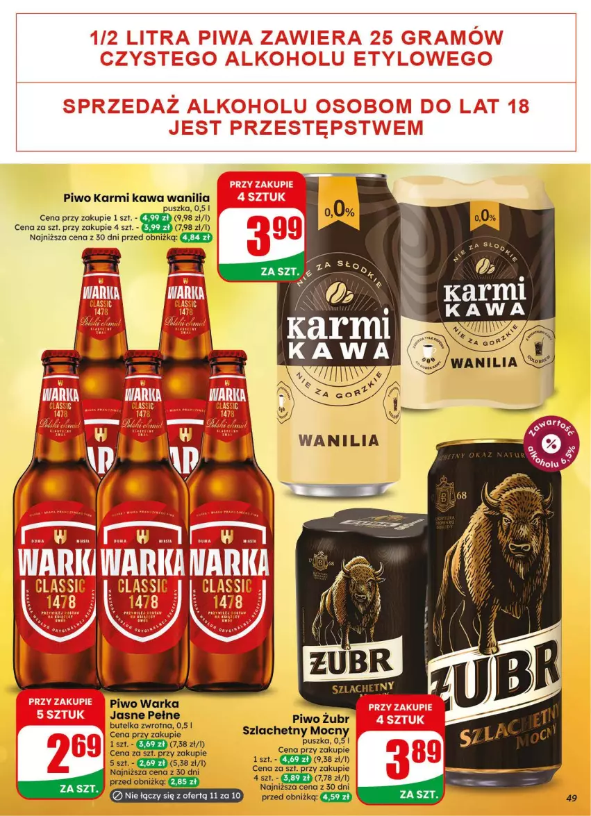 Gazetka promocyjna Dino - Gazetka 44 / 2026 - ważna 28.10 do 03.11.2026 - strona 49 - produkty: Karmi, Kawa, Piwo, Warka