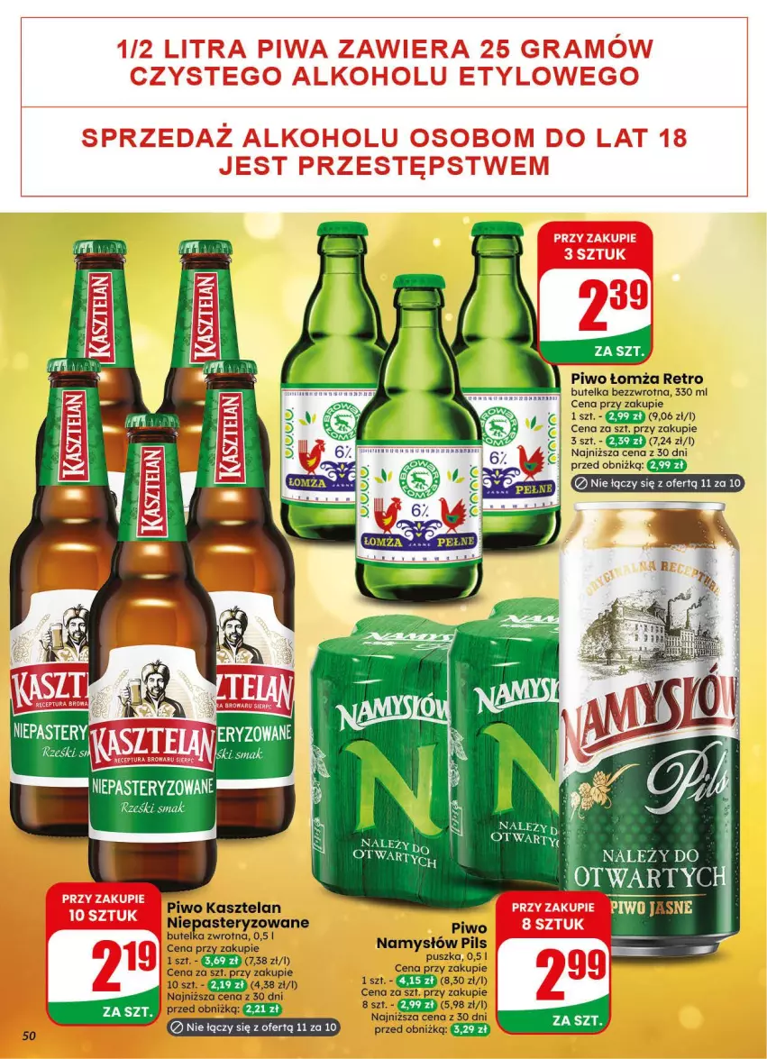 Gazetka promocyjna Dino - Gazetka 44 / 2026 - ważna 28.10 do 03.11.2026 - strona 50 - produkty: Kasztelan, Namysłów, Piwo
